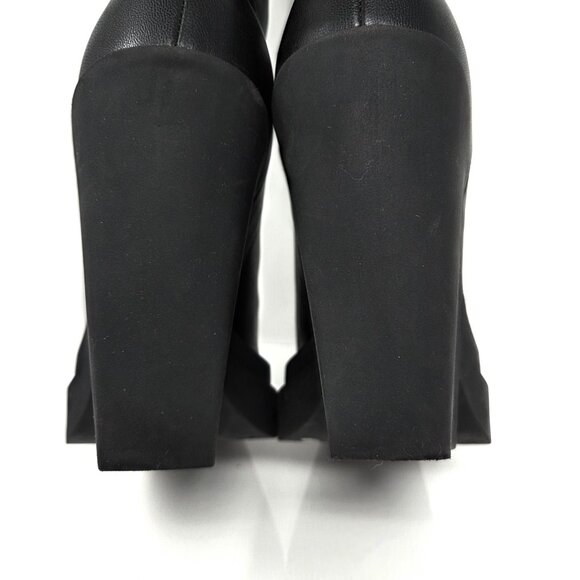 Gia Borghini Texan Platform Black Leather Sock Boots Size 40, US 10 Goth 90s - Picture 6 of 10